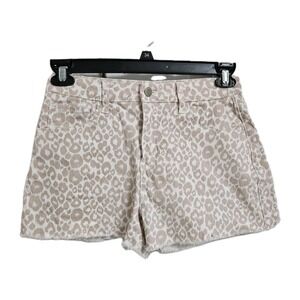 Altar'd State Beige Leopard Print Jean Shorts